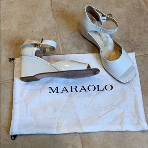Vintage Maraolo Leather Wedges Sz 7B